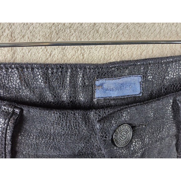 Mother The Looker Crackle Black Faux Leather Look Jeans Size 26 - Picture 5 of 5